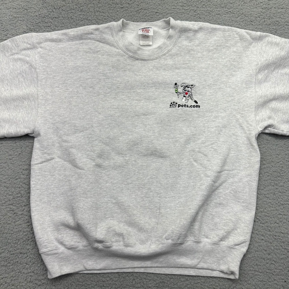 Jerzees World Class Pets com Dog TV Crewneck Sweatshirt XL Heather Gray - Picture 8 of 11